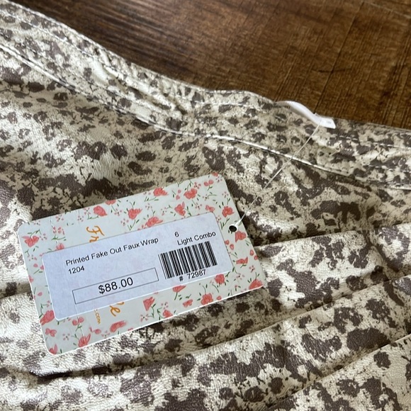 Free People Printed Fake Out Faux Wrap Skirt NWT - Picture 8 of 12